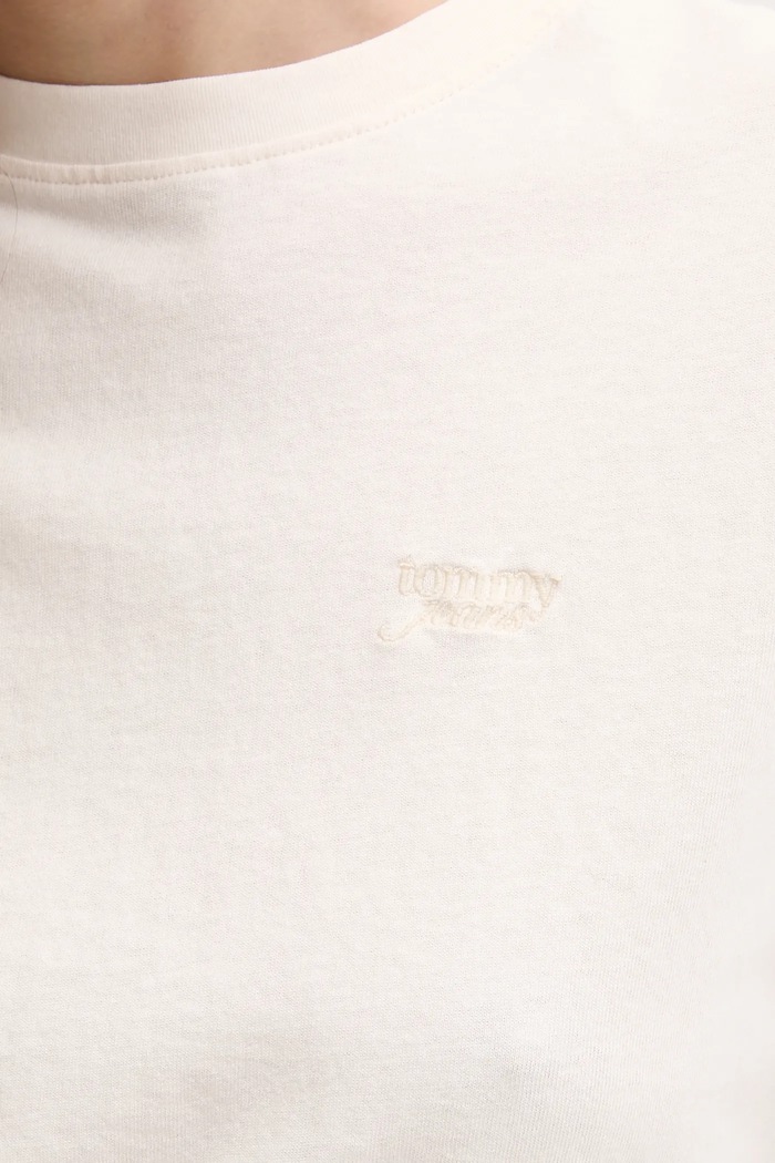 Bavlnené tričko Tommy Jeans DW0DW20324 béžová