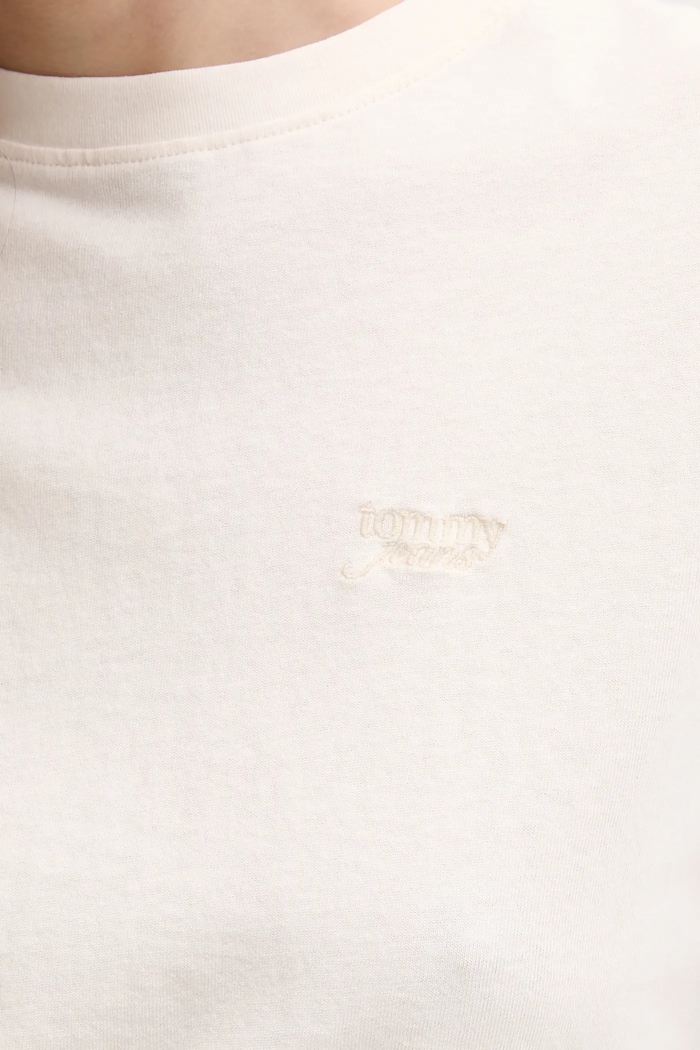 Bavlnené tričko Tommy Jeans DW0DW20324 béžová