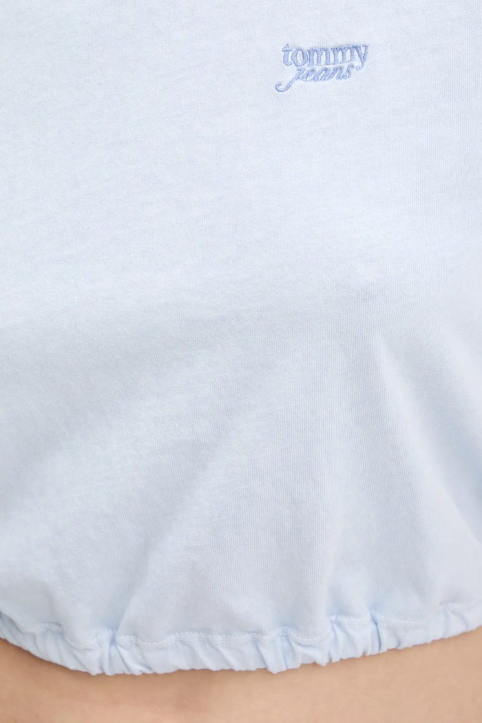 Bavlnené tričko Tommy Jeans DW0DW20324 modrá