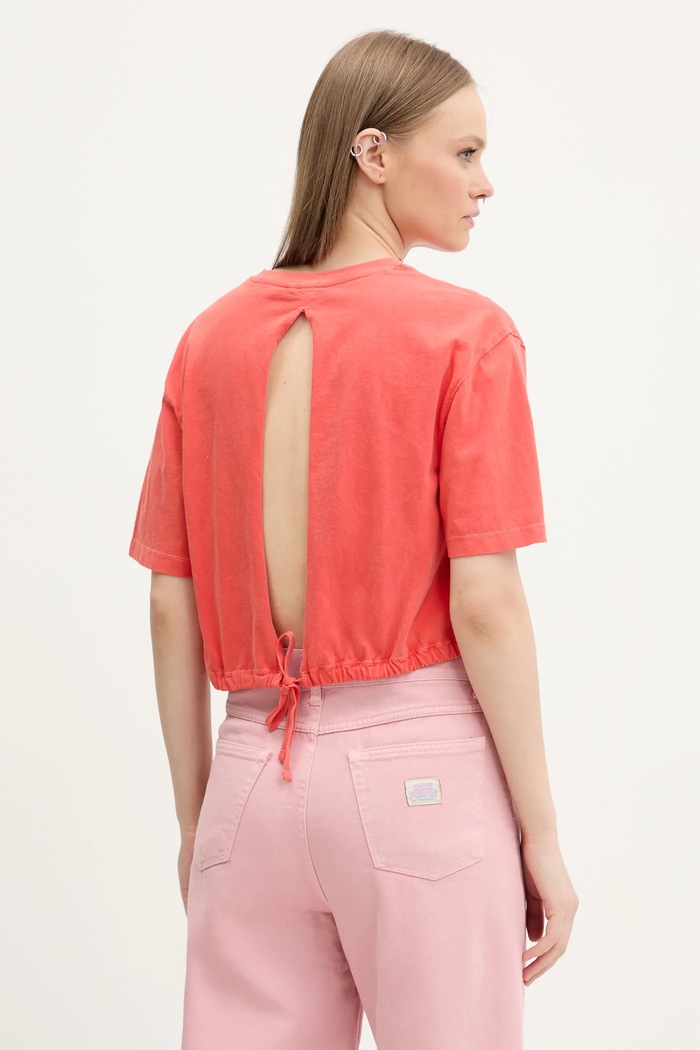 Oblečenie Bavlnené tričko Tommy Jeans DW0DW20324 oranžová