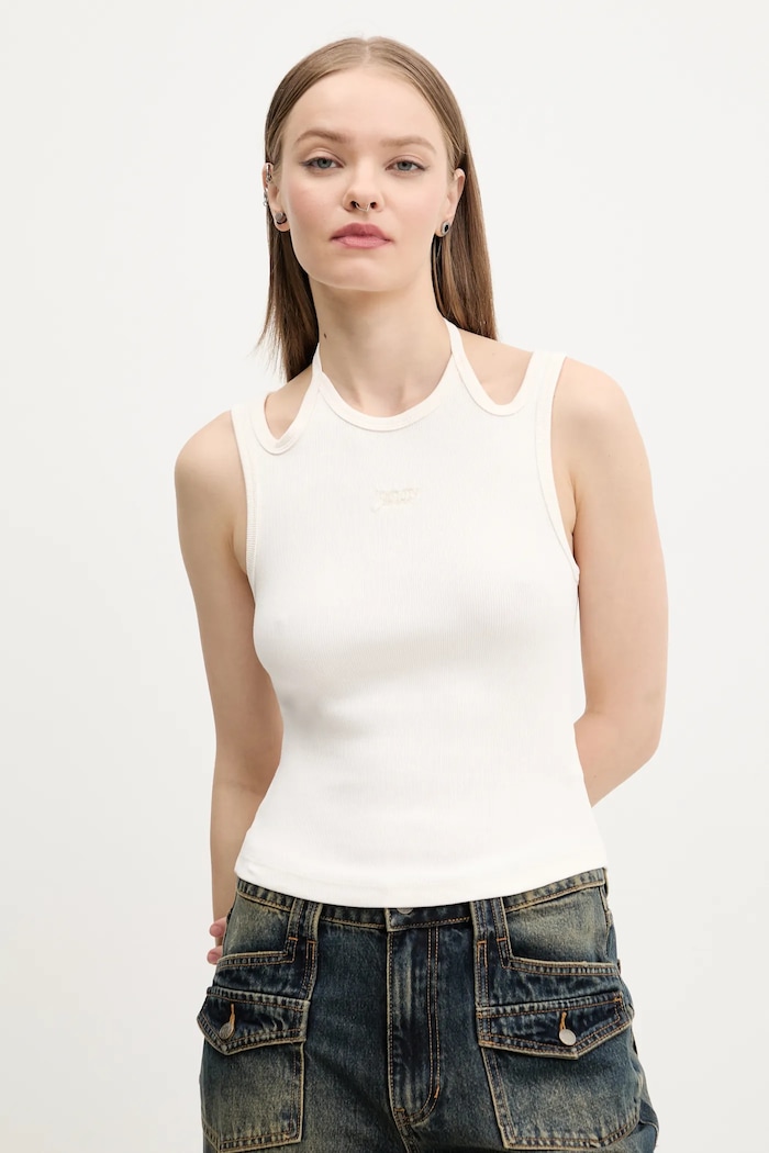 Top Tommy Jeans béžová DW0DW20325