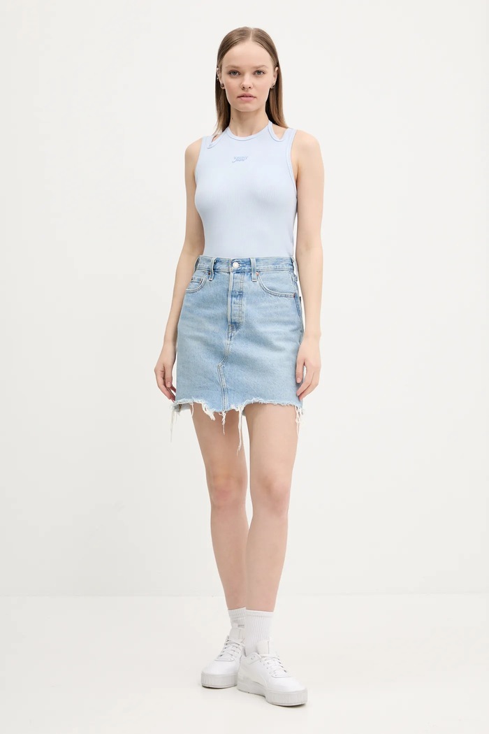 Tommy Jeans top DW0DW20325 albastru SS25