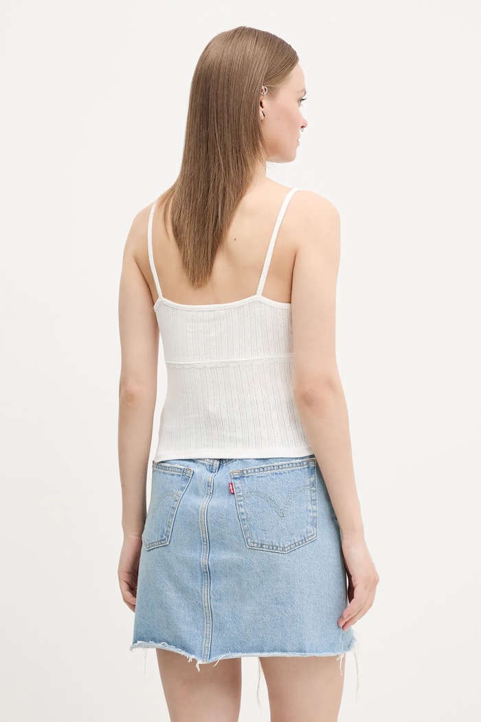 Oblečenie Bavlnený top Tommy Jeans DW0DW20620 biela
