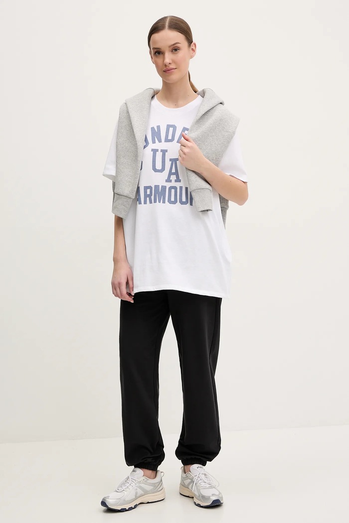 Under Armour tricou 1389749 alb SS25
