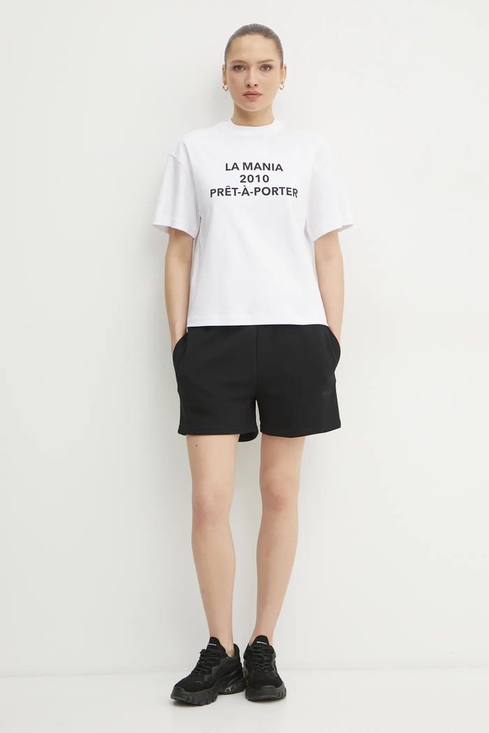 La Mania t-shirt bawełniany PRET.A.PORTER biały SS25