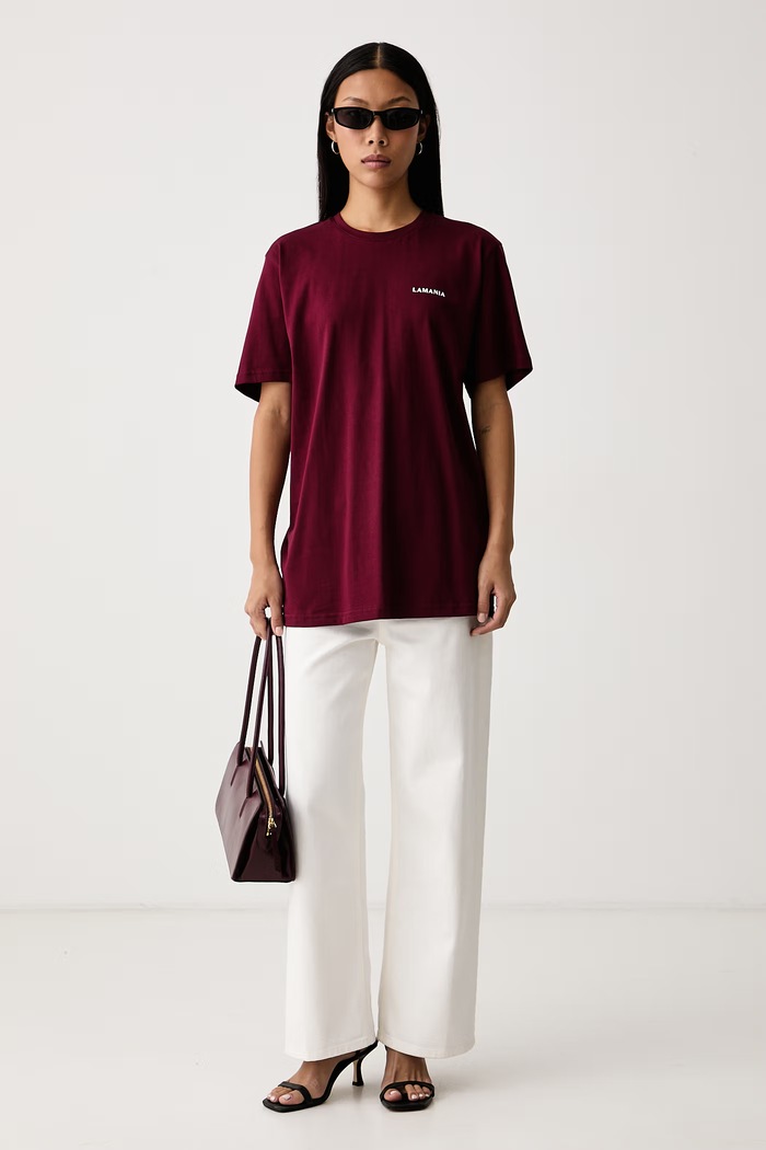 La Mania Tricou pentru femei din bumbac BONI.3 burgundia SS26