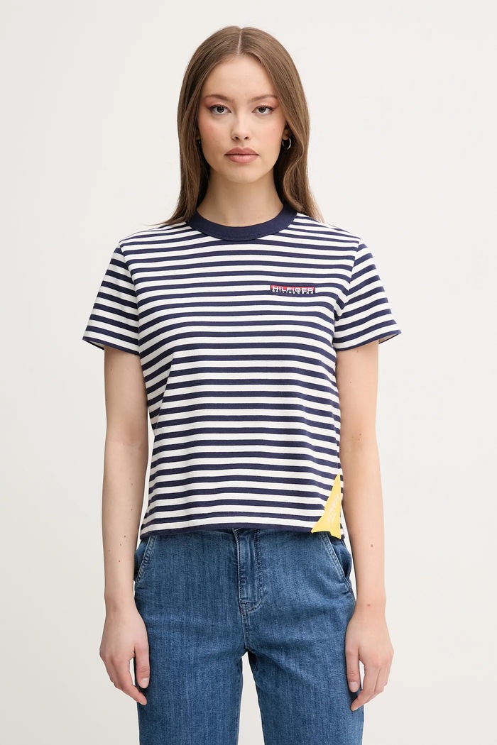 Bavlnené tričko Tommy Hilfiger SAILING regular tmavomodrá WW0WW45935