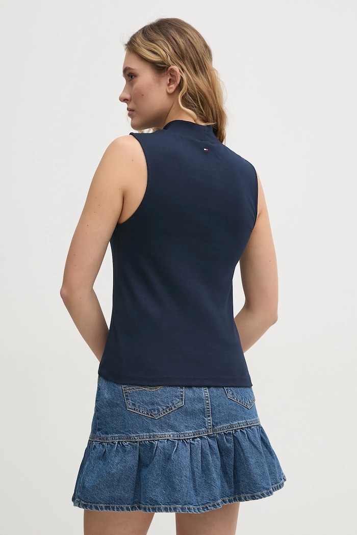 Дрехи Памучен топ Tommy Hilfiger WW0WW44573 тъмносин