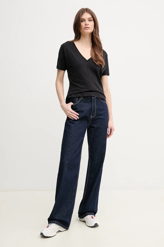 Tričko Tommy Hilfiger WW0WW46114 čierna SS25