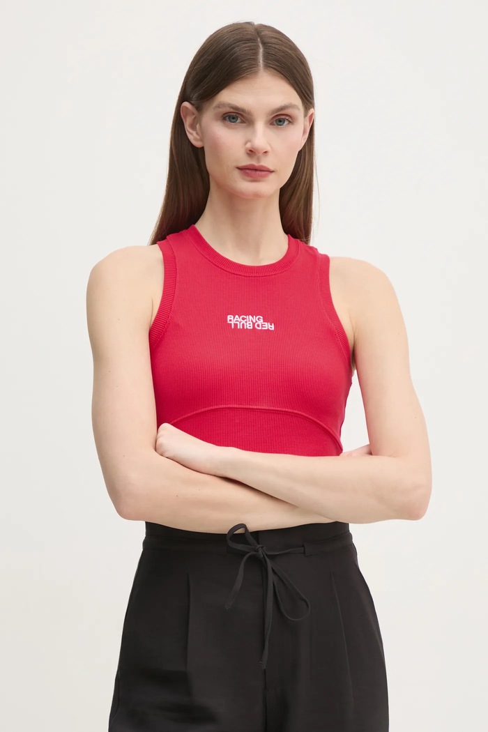 Red Bull Racing x Pepe Jeans top LOGO RIB TANK rosso RL500011