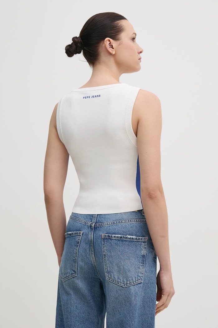 Îmbrăcăminte Red Bull Racing x Pepe Jeans vesta KNIT LOGO TANK RL700002 alb