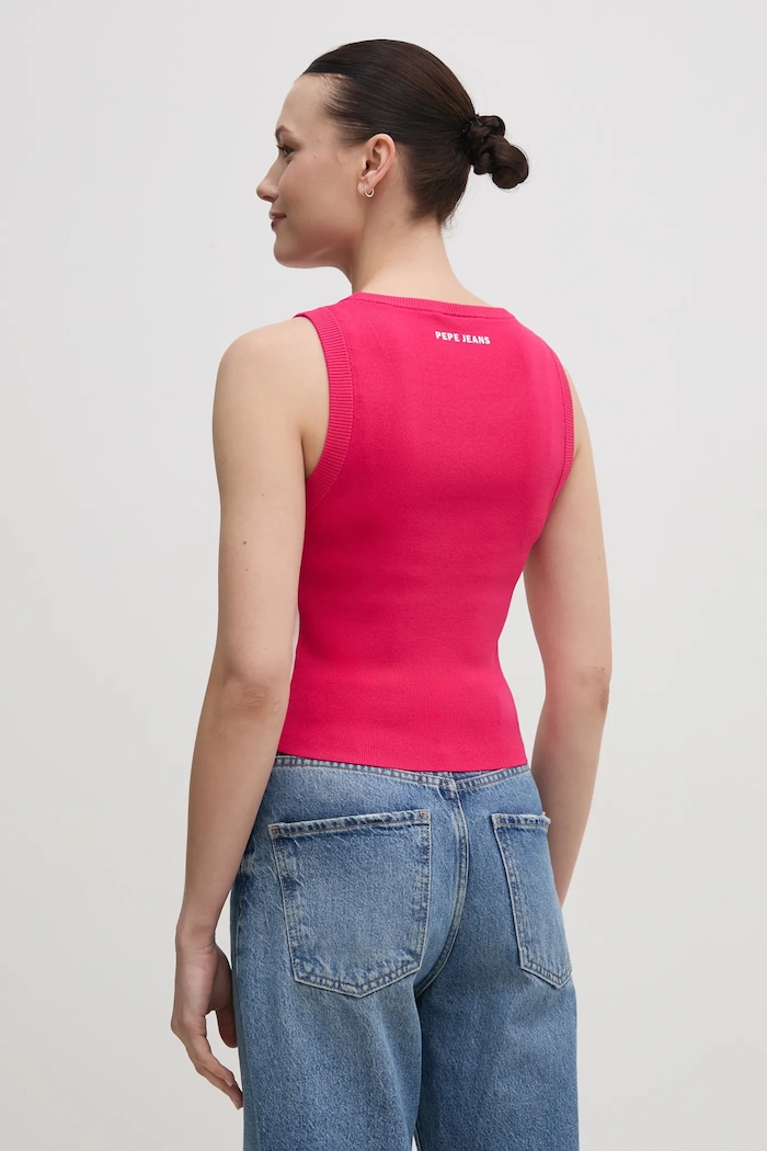 Odzież Red Bull Racing x Pepe Jeans kamizelka KNIT LOGO TANK RL700002 różowy
