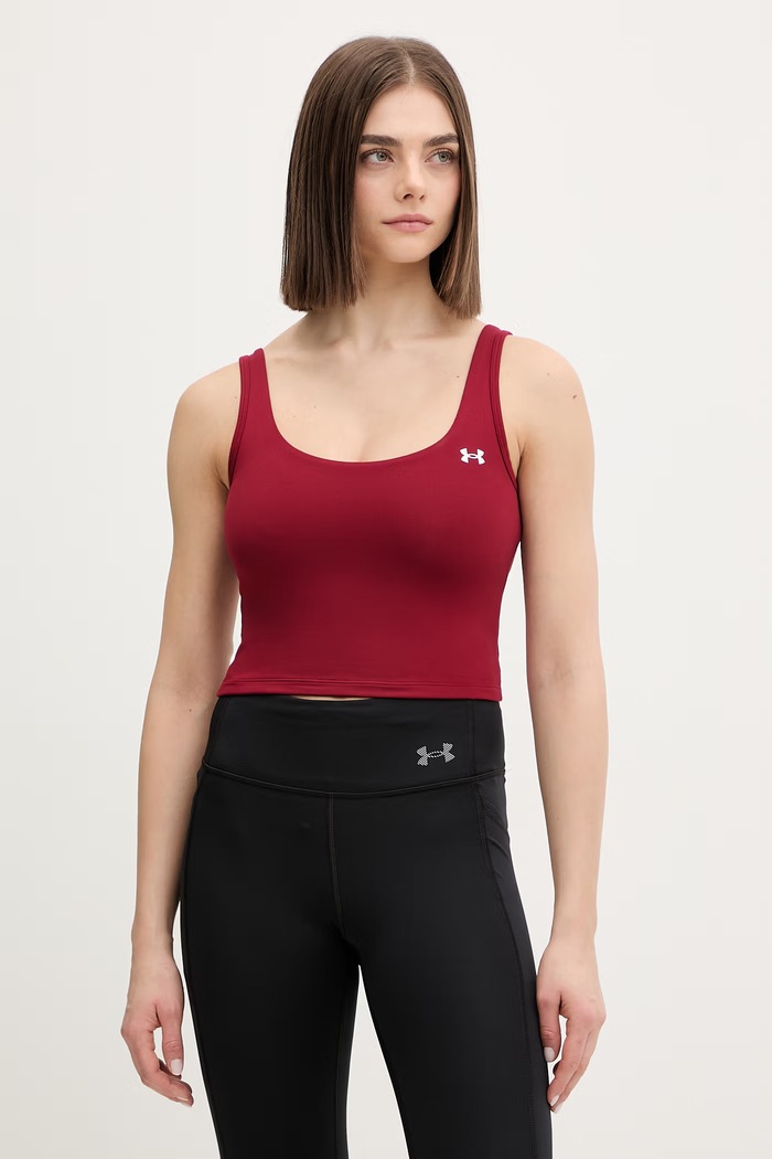 Under Armour crop top pentru femei burgundia 6007656
