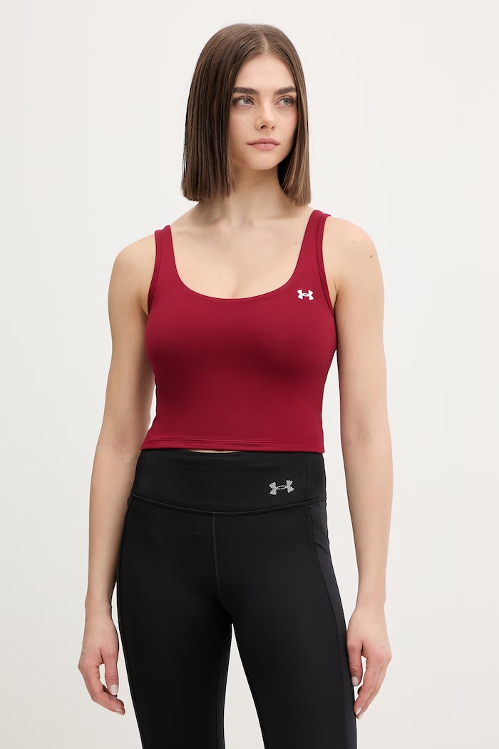 Under Armour crop top pentru femei burgundia 6007656