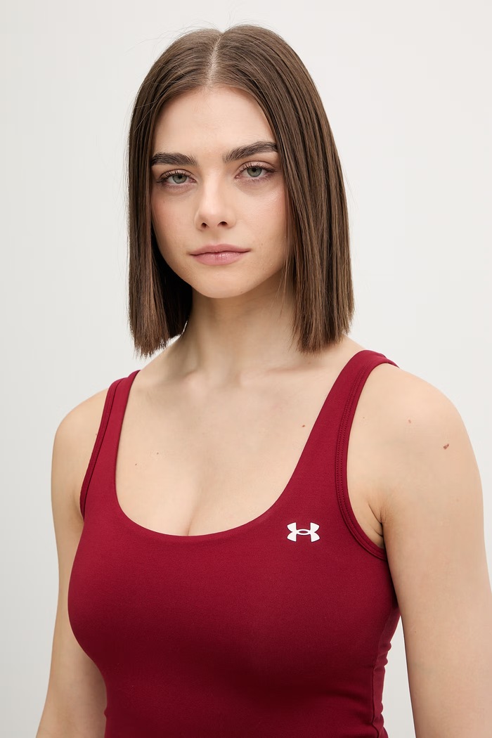 Under Armour crop top pentru femei burgundia 6007656