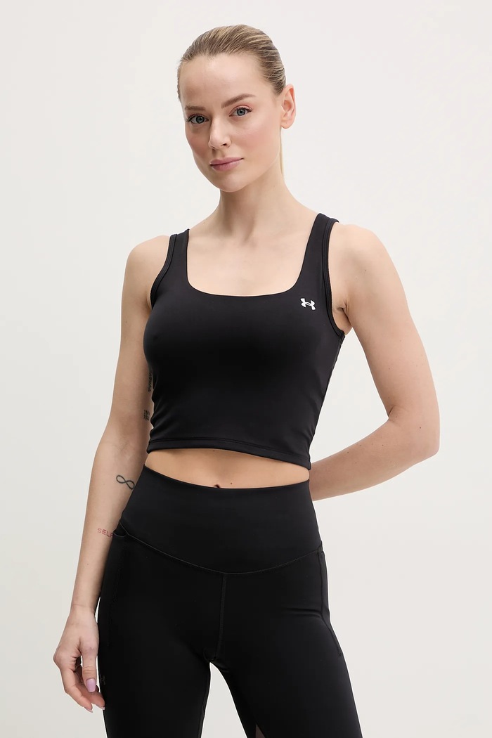 Under Armour crop top damski z elastanem czarny 6007656
