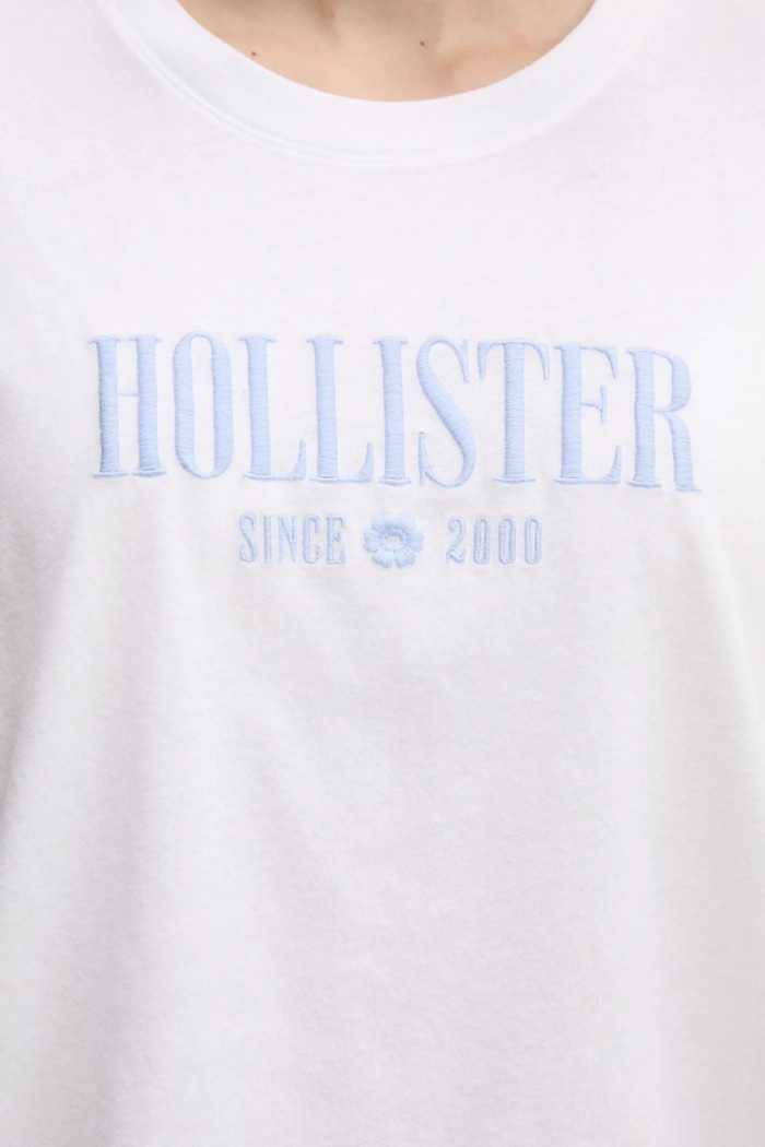 Hollister Co. t-shirt bawełniany KI357.5000.100 biały