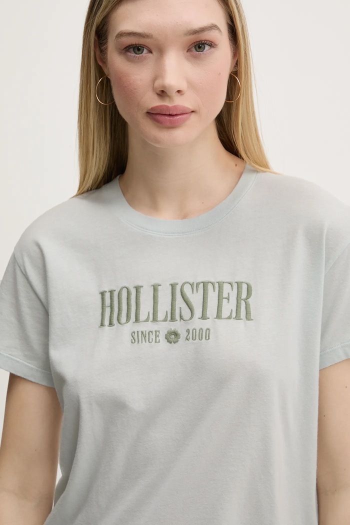 Bavlnené tričko Hollister Co. sivá KI357.5000.210