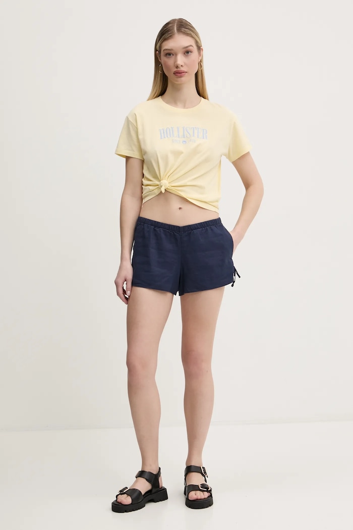 Bavlnené tričko Hollister Co. KI357.5000.800 žltá SS25