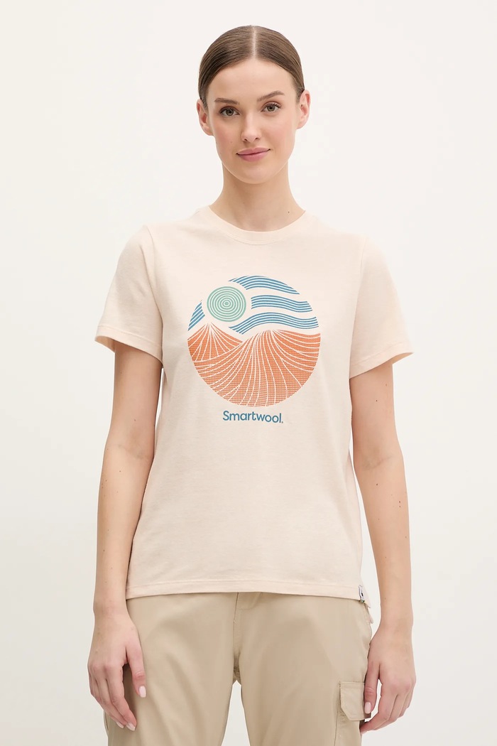 Smartwool tricou sport print bej SW002391