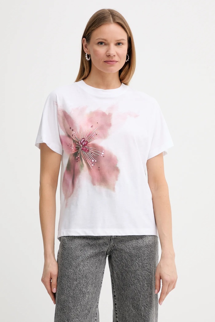 Tričko Marciano by Guess KIM kulatý bílá 5GGI01.6285A
