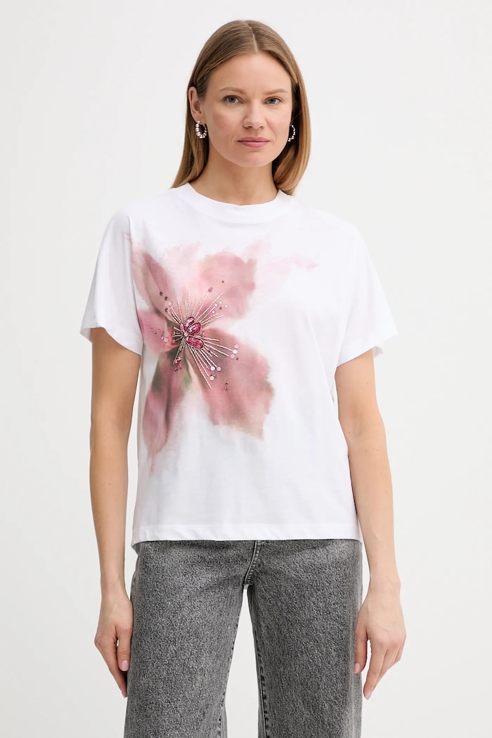 Tričko Marciano by Guess KIM kulatý bílá 5GGI01.6285A