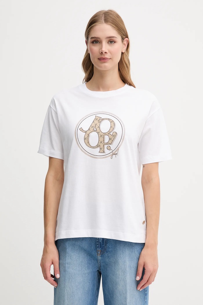 Joop! tricou din bumbac imprimeu alb 30046236