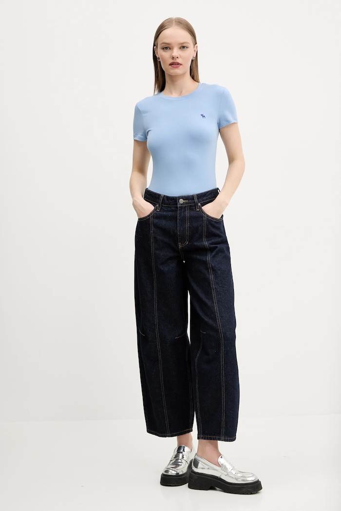 Tričko Abercrombie & Fitch KI139.5273.118 modrá SS25