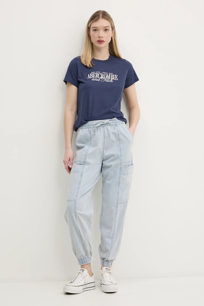 Abercrombie & Fitch t-shirt bawełniany KI185.5058.205 granatowy SS25