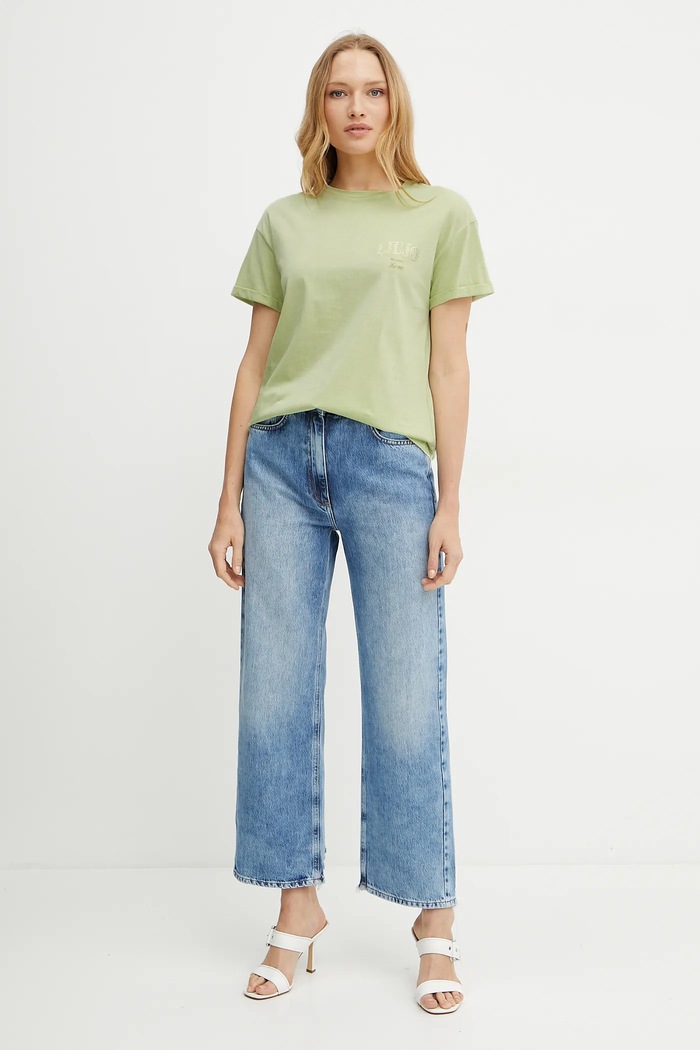 Liu Jo t-shirt in cotone WA5144.JS923 verde SS25