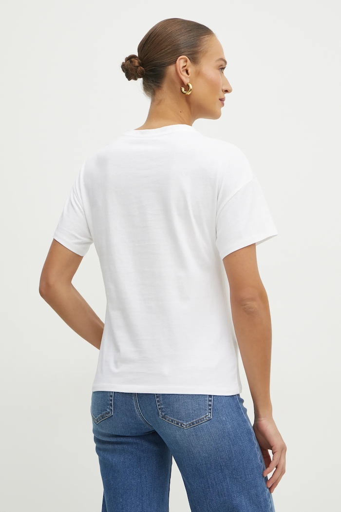 Odzież Liu Jo t-shirt bawełniany WA5342.JS923 biały