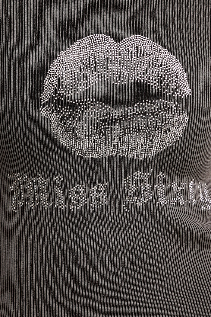 T-shirt από μείγμα μεταξιού Miss Sixty 6S1RJ23100 γκρί