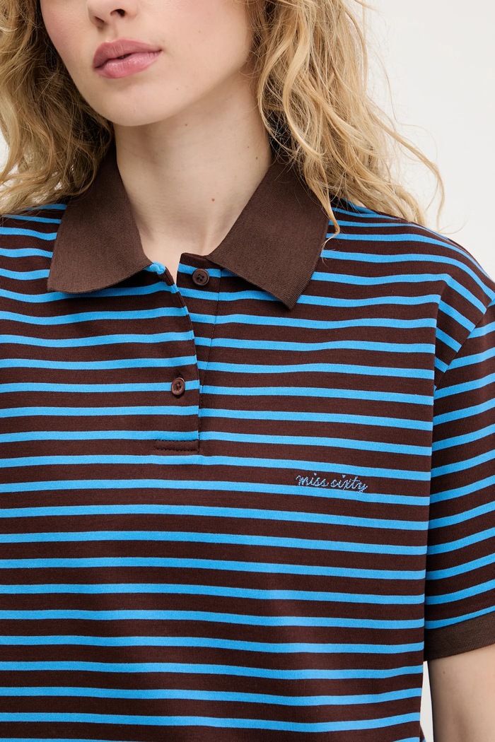 Polo de bumbac Miss Sixty albastru 6S2SJ0590J