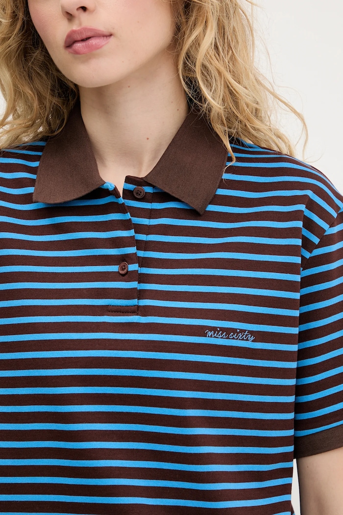 Polo de bumbac Miss Sixty albastru 6S2SJ0590J