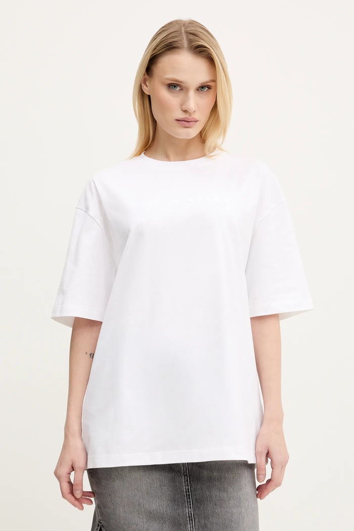 Памучна тениска Miss Sixty свободна бял 6S2SJ76100