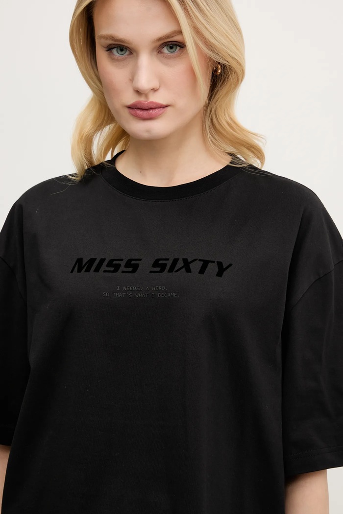 Bombažna kratka majica Miss Sixty Miss Sixty 6S2SJ76100 črna