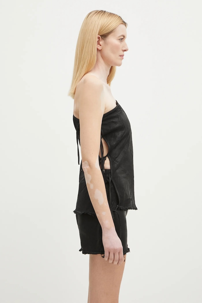 Хлопковый топ Rick Owens Taco Top чёрный DS01E3130.SCF