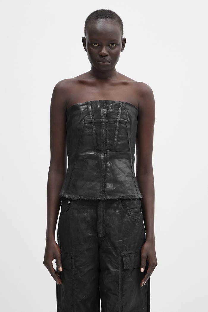 Top Rick Owens DRKSHDW Bustier Top slim crna DS01E3127.SCF