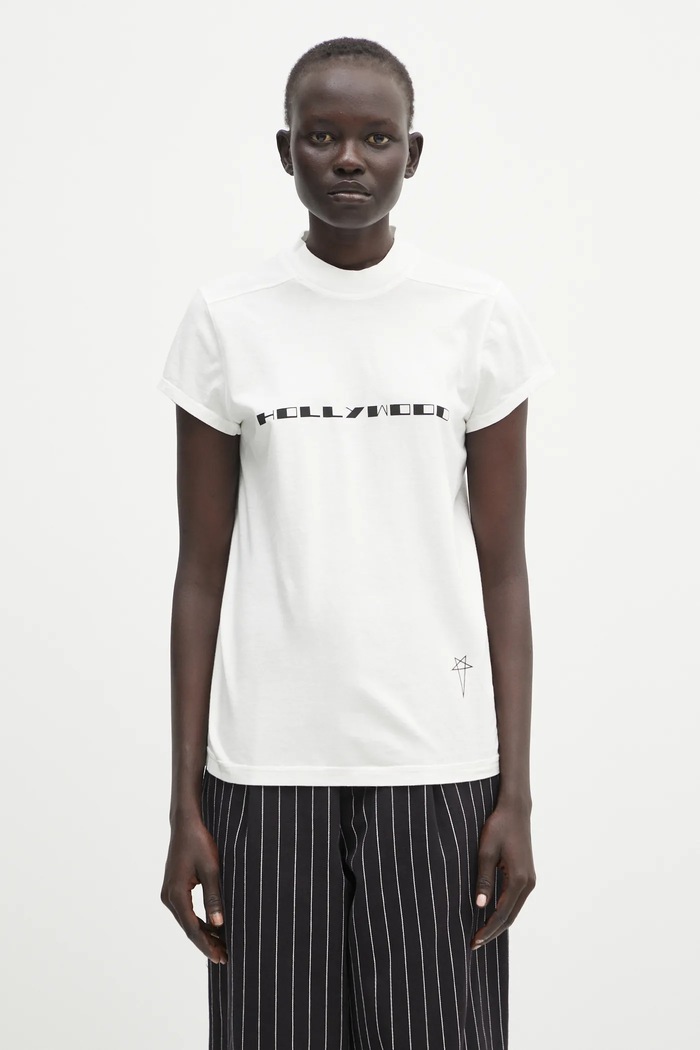 Pamučna majica Rick Owens DRKSHDW Small Level T regular bijela DS01E3208.RNEP5