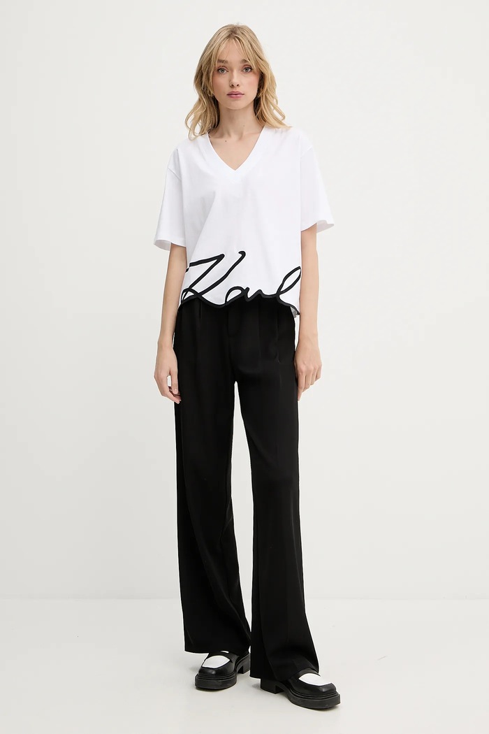 Karl Lagerfeld t-shirt in cotone A2W17104 bianco AW25