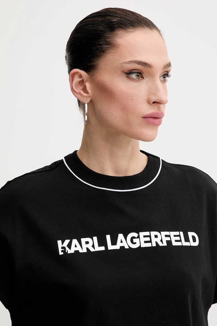 Bavlnené tričko Karl Lagerfeld čierna A2W17109