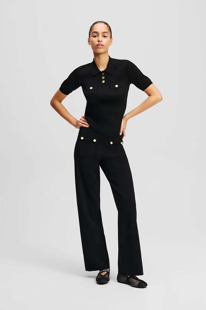Karl Lagerfeld polo czarny A2W18027
