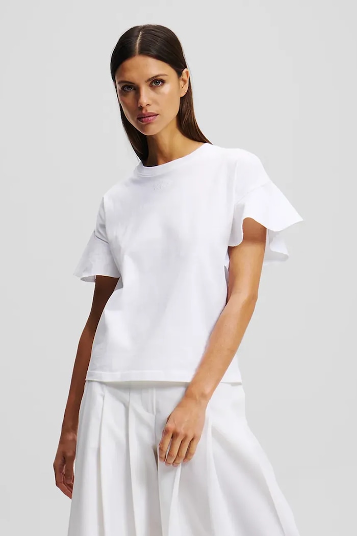 Pamučna majica Karl Lagerfeld Planet friendly bijela A2W17063