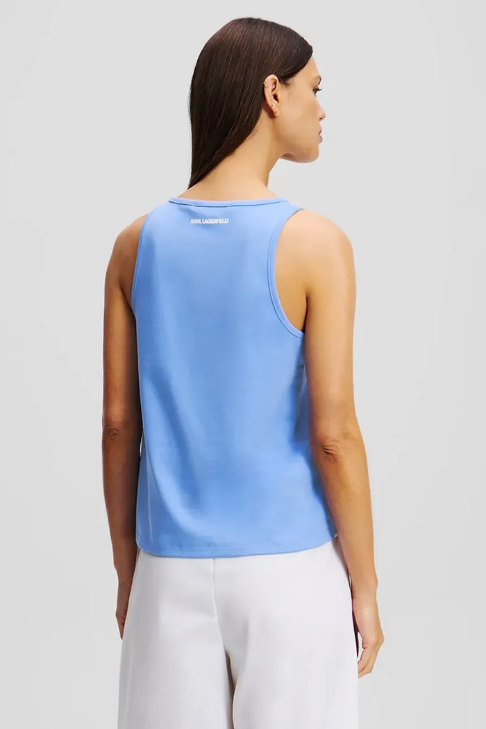 Karl Lagerfeld Top din bumbac A2W17066 albastru SS25
