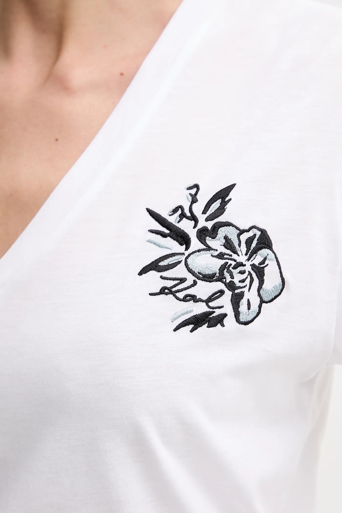 Тениска Karl Lagerfeld A2W17059 бял