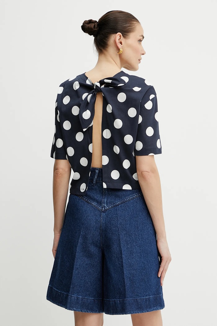 Памучна тениска Patou точки тъмносин JE1379999