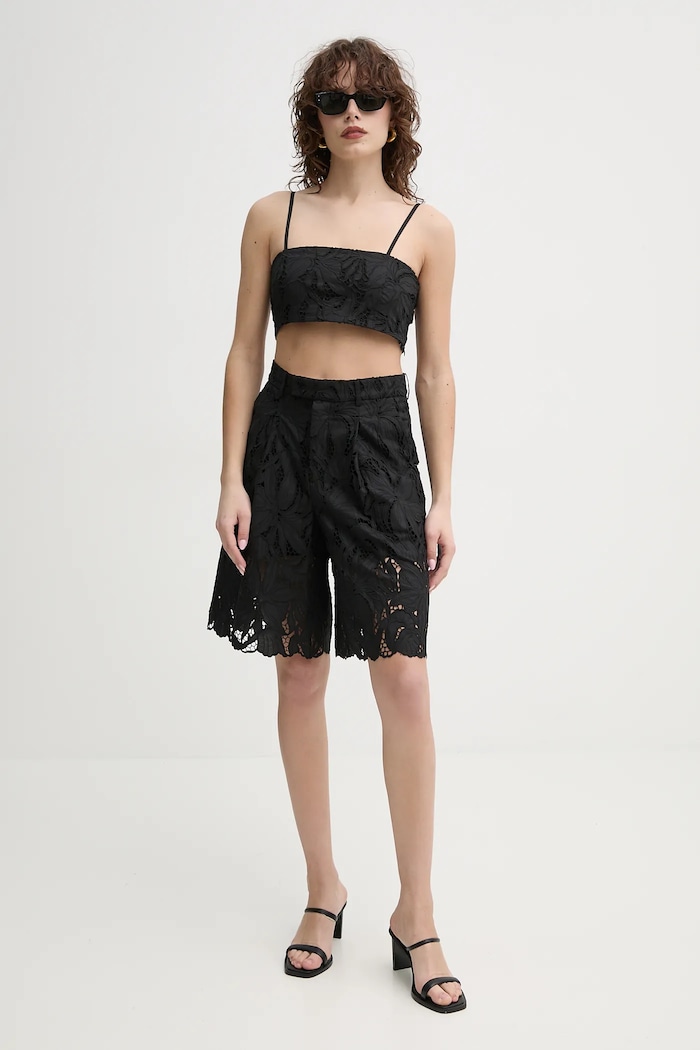 ISABELLE BLANCHE pamut top IS25SS.C177.T020 fekete SS25