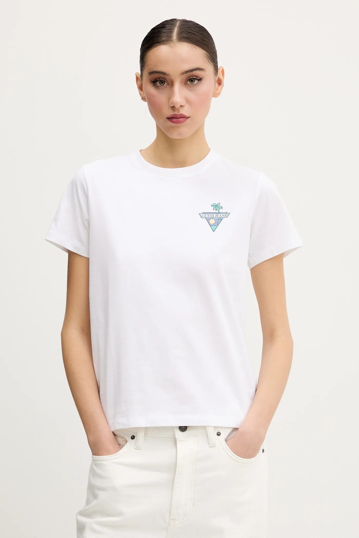 Guess Jeans t-shirt elasztánnal fehér W5GI25.J1314