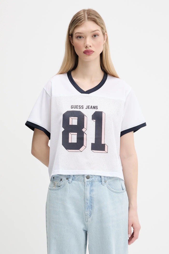 Tričko Guess Jeans relaxed biela W5GI59.KCTE2
