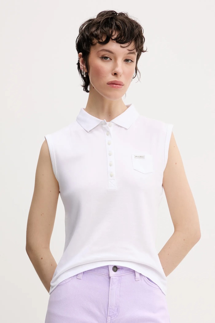 Guess Jeans top semplice bianco W5GP24.KCYR1